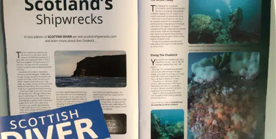 SS Chadwick in Scottish Diver, 2023, Scotland's Shipwrecks